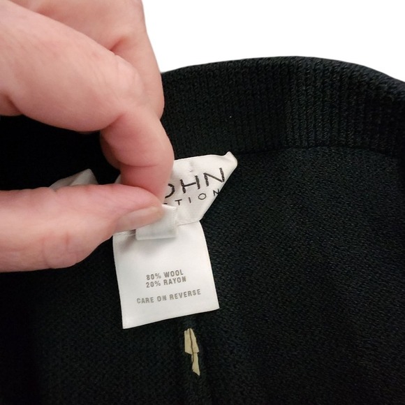 St John Collection Wool Rayon Knit Pants Black High Rise Career Trousers - Picture 4 of 5